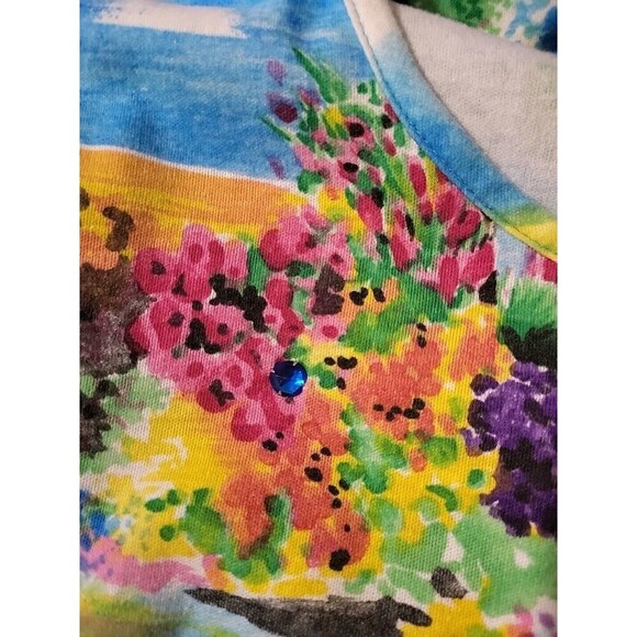 Vintage Silver Threads Womens Size L Novelty Tunic Top Beach Theamed Multi USA - Picture 7 of 11